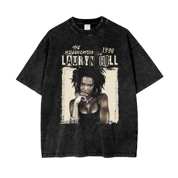 Lauryn Hill Acid Wash Oversize T-Shirt